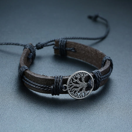 4Pcs/ Set Braided Wrap Leather Bracelets for Men