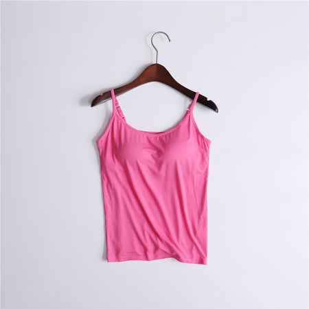 Sexy Sleeveless Tank With built-in bra Stretchy tight underwear