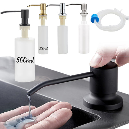 Liquid Soap Bottle with Stainless Steel Head Hand Press Dispenser Bottle for Kitchen Sink