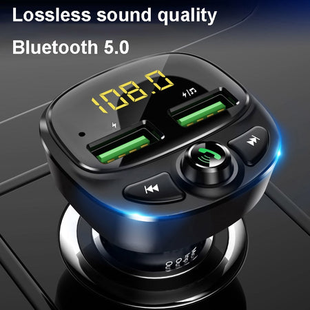 Auto-Bluetooth-FM-Transmitter mit 5.0 Dual-USB-Ladegerät