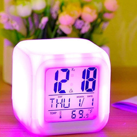 7 LED  Color Changing LED Clock