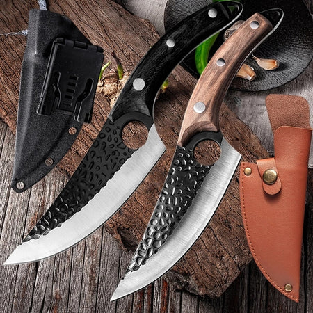Stainless Steel Cleaver Handmade Forged Chef Outdoor Cooking Cutter Butcher Knife Tool