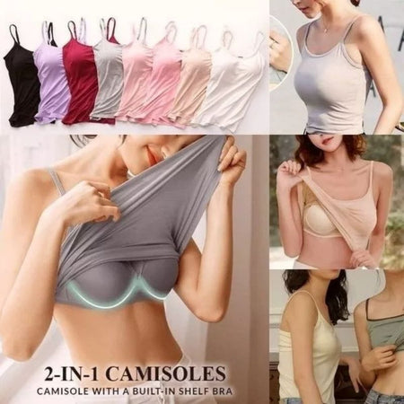 Sexy Sleeveless Tank With built-in bra Stretchy tight underwear