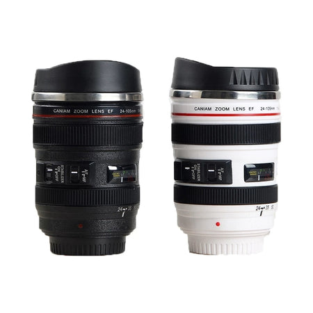 Stainless Steel Camera EF24-105mm Coffee Lens Mug White Black Coffee Mugs Creative Gift Coffee Cups