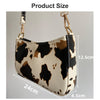 Fashion Design Milk Cow Print Women Underarm Baguette Handbags Vintage PU Leather Girls Shoulder Messenger Bags Women Armpit Bag