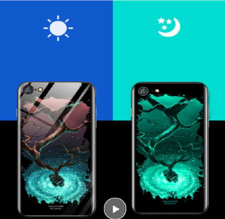 IPhone 6s/IPhone6 ​​Plus Handyschale Glas Leuchtende Schutzhülle Ultradünne All-Inclusive-Silikon-Anti-Drop-Telefonhülle