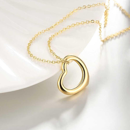 Tiffany Inspired Heart Shaped Necklace in 14K Gold ITALY Made