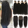 Malaysische Verworrene Lockige Bundles Mit Verschluss Lockiges Menschliches Haar Bundles Mit Verschluss Styleicon 3 Bundles Curly Bundles Mit Verschluss 