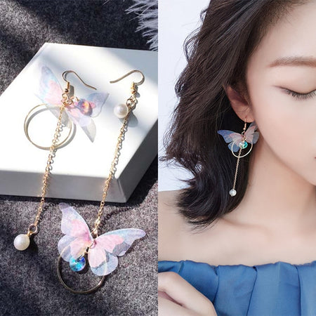 Koreanische Ohrringe Mode Runde Blume Brinco Lange Aussage Flügel Ohrringe Schmuck 