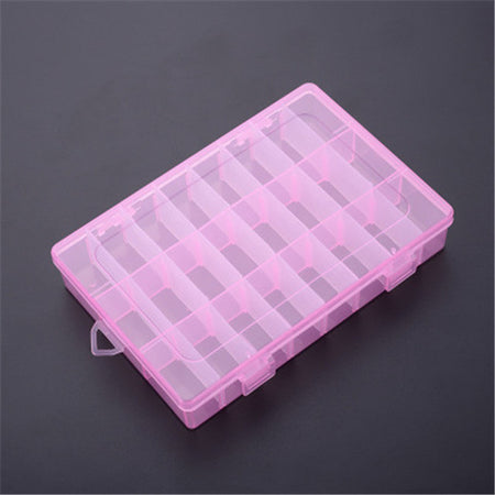 Practical Adjustable 24 Grids Compartment Plastic Storage Box Jewelry