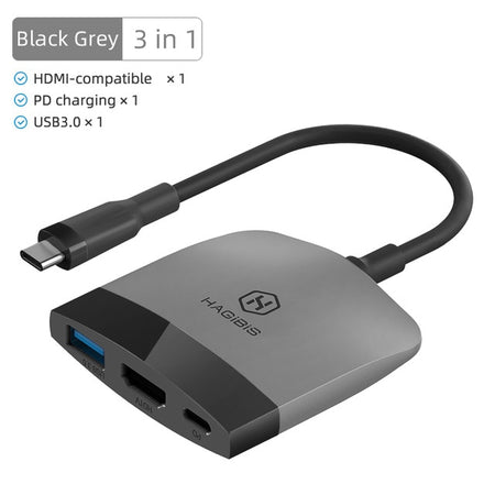 Wechseln Sie die tragbare Dockingstation USB C zu 4K HDMI-kompatiblem USB 3.0 PD für MacBook Pro
