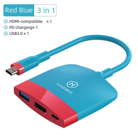 Switch Portable Docking Station USB C to 4K HDMI-compatible USB 3.0 PD for MacBook Pro