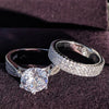 Sterling Silver luxury wedding Rings set for bridal Women Engagement