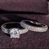 Sterling Silver luxury wedding Rings set for bridal Women Engagement