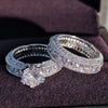 Sterling Silver luxury wedding Rings set for bridal Women Engagement