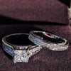 Sterling Silver luxury wedding Rings set for bridal Women Engagement