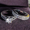 Sterling Silver luxury wedding Rings set for bridal Women Engagement