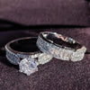 Sterling Silver luxury wedding Rings set for bridal Women Engagement