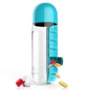 600 ml Sport-Wasserflasche aus Kunststoff, kombiniert tägliche Pillendosen-Organizer
