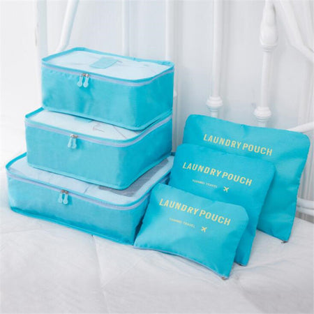 6Pcs/Set Travel Bag Women Large Capacity Clothing Storage Pouch Unisex Luggage Organizer